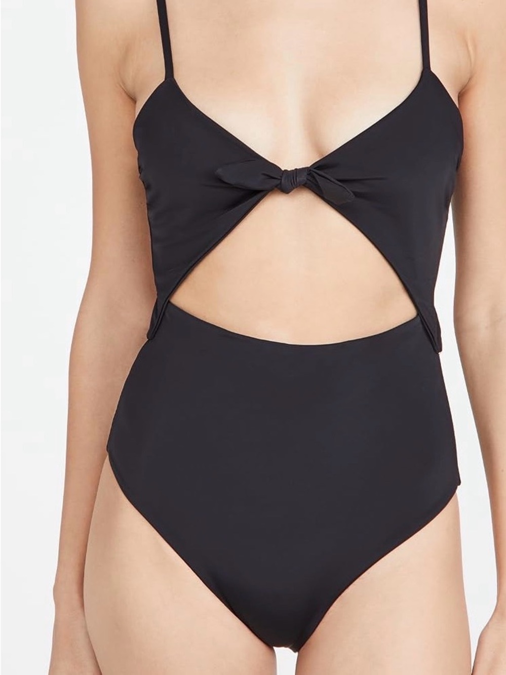 Mara Hoffman ‘Kia’ Black One-Piece Swimsuit with Front Cut-Out